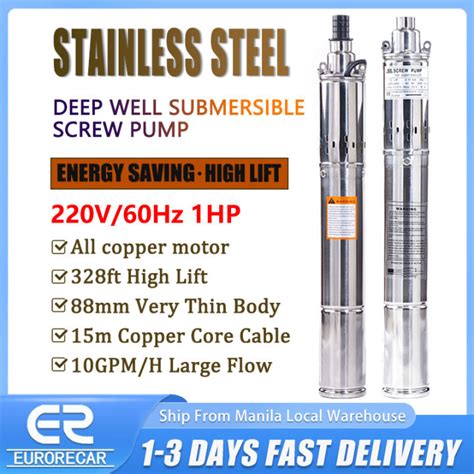 EURORECAR 220V 60Hz Submersible Water Pump 3.5inch .